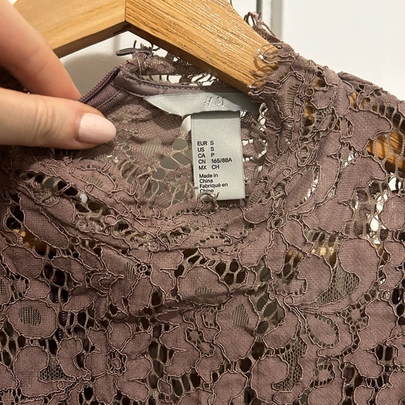 Purple Lace Blouse Mock Neck - Size S - Picture 2 of 2